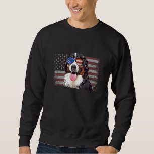 Sweatshirt Bernese Mountain Dog Juillet 4 Retro Usa American