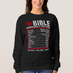 Sweatshirt Bible numéros d'urgence Bible chrétienne et Jésus