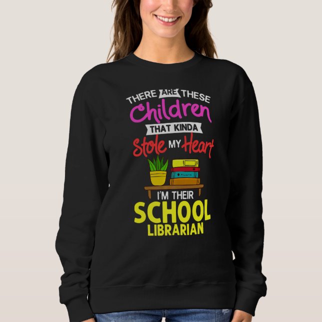 Sweatshirt Bibliothécaire de l'école Citations du livre Bibli (Devant)