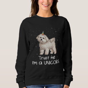 Sweatshirt Bichons Frise Crois Moi Je Suis Un Chien Licorne