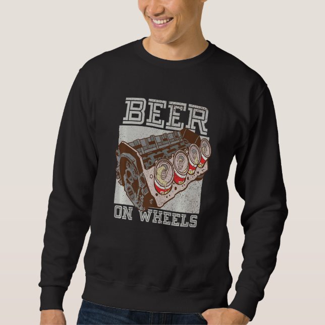 Sweatshirt Bière Sur Roues Bonnet À Bière Boire (Devant)