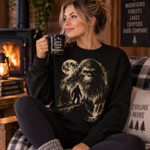 Bigfoot sous la Lune Forêt de cryptides vintage