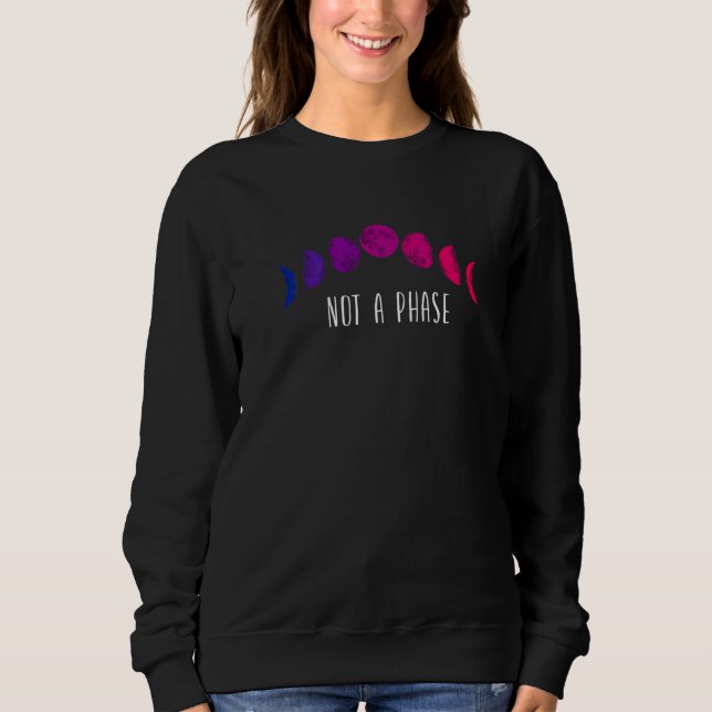 Sweatshirt Bisexual Bi Pride Drapeau Lune Pas Une Phase (Devant)