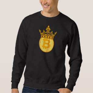 Sweatshirt Bitcoin King Crown Btc argent Cryptomonnaie Blockc