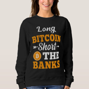 Sweatshirt Bitcoin Long Court Les Banques Crypto Meem Hommes