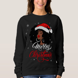 Sweatshirt Black African Girl American Père Noël Christmas Me