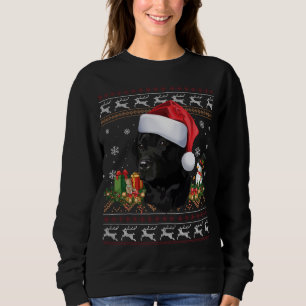 Sweatshirt Black Lab Christmas Père Noël Amoureux des chiens