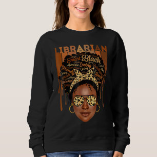 Sweatshirt Black Librarian Love Melanin Leopard Lunettes Afro