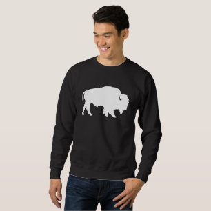 Sweatshirt blanc d'animal sauvage de silhouette de