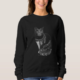 Sweatshirt blanc de chat