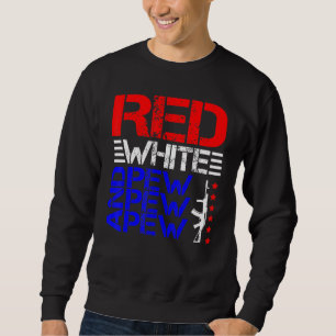 Sweatshirt Blanc Rouge Et Pew Pew Pew
