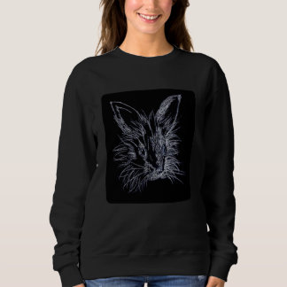 Sweatshirt Blanc sur le portrait noir de Bunny en tête de lio