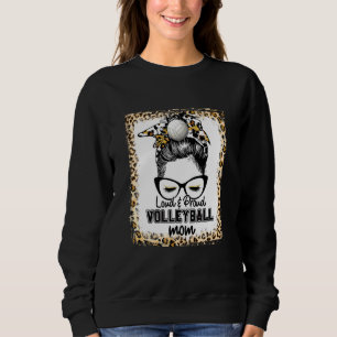 Sweatshirt Bleached Loud & Fier Volleyball Maman Jour de la v