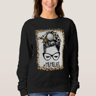 Sweatshirt Bleached Volleyball Mème Messy Bun Jeu Mère
