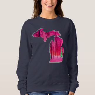 Sweatshirt bleu de la marine du Michigan avec PINK