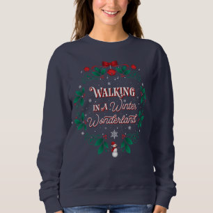 Sweatshirt Bleu du pays des merveilles de l'hiver des femmes