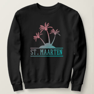 Sweatshirt Bleu et rose St Maarten Saint Martin