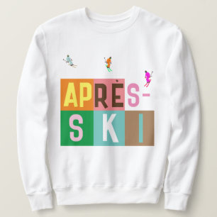 Sweatshirt Bloc de couleurs pour skieurs rétros après ski