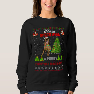 Sweatshirt Bloodhound Chien Lumière Puissant Arbre de Noël 20