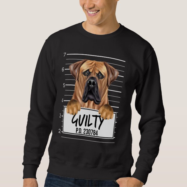 Sweatshirt Boerboel Mugshot Chien coupable (Devant)