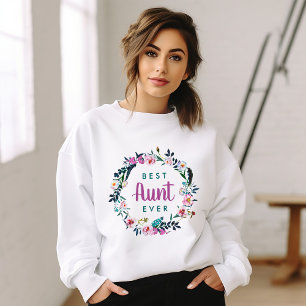 Sweatshirt Boho Floral Wreath meilleure tante jamais