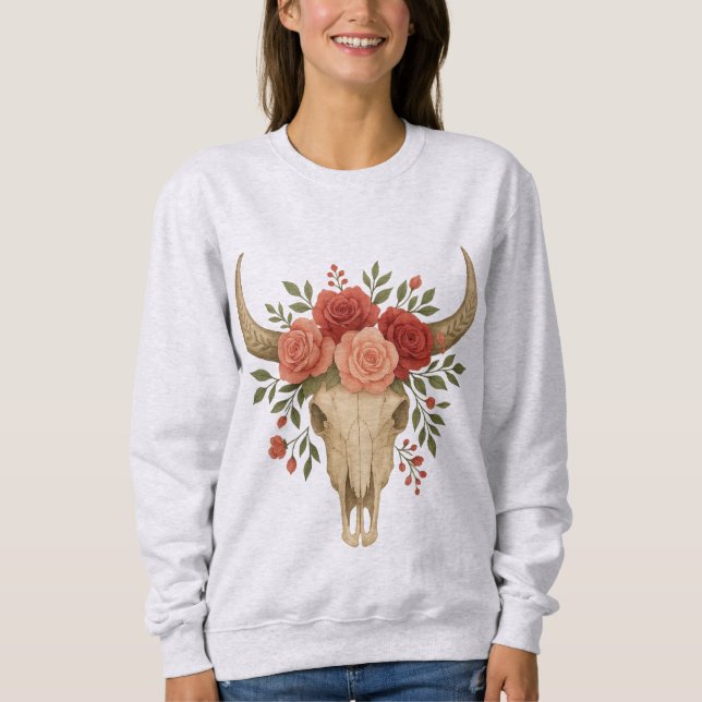 Sweatshirt Boho Gothique Floral (Devant)