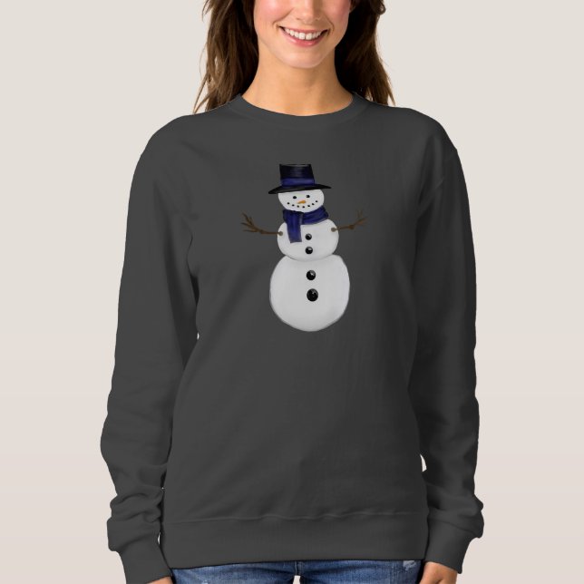 Sweatshirt Bonhomme de neige charmant Femme Gris foncé (Devant)