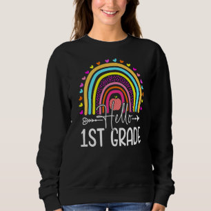 Sweatshirt Bonjour 1ère année Enseignants Arc-en-ciel Enfants