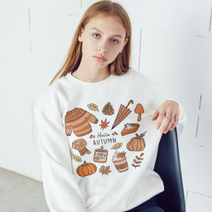 Sweatshirt Bonjour Chemise Automne, Vibes Automne, Doodle Rét