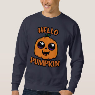 Sweatshirt Bonjour Citrouille mignon Halloween Jack-O-Lantern