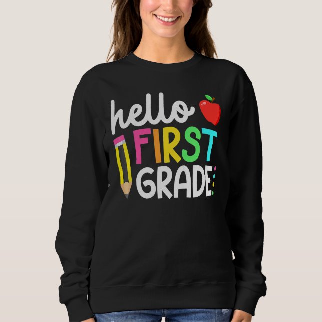 Sweatshirt Bonjour Équipe de première année 1ère année Retour (Devant)