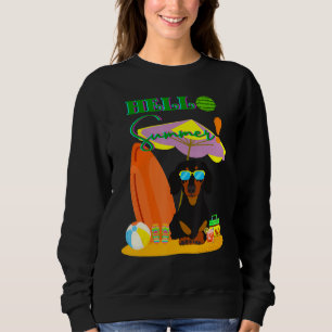 Sweatshirt Bonjour été mignon Dachshund Funny Wiener Chien à