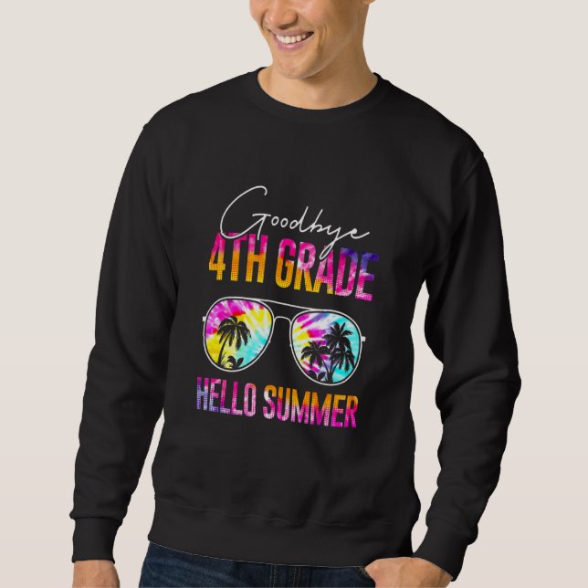 Sweatshirt Bonjour Lunettes de soleil d'été Adieu 4e année (Devant)
