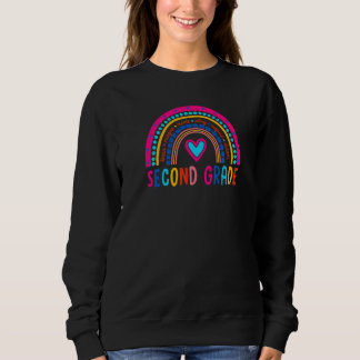 Sweatshirt Bonjour professeur arc-en-ciel de deuxième année f