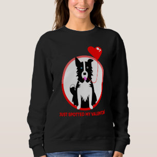 Sweatshirt Border Collie vient d'apercevoir mon Valentin