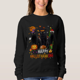 Sweatshirt Border Dog Halloween Joyeux Noël Joyeux Halloth