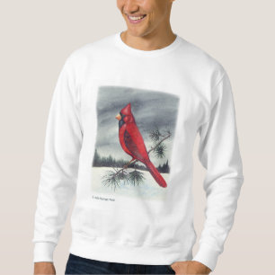 Sweatshirt Bords mous d'oiseau cardinal rouge