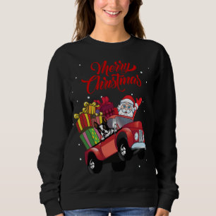 Sweatshirt Boston Terrier Avec Le Père Noël Dans Un Chien De
