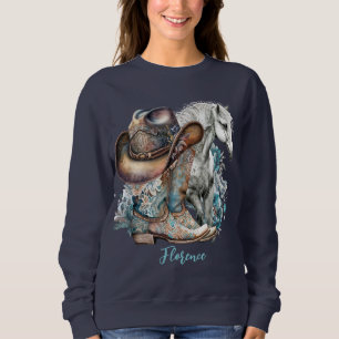 Sweatshirt Botte de cheval Cowgirl bottes de cowboy casquette