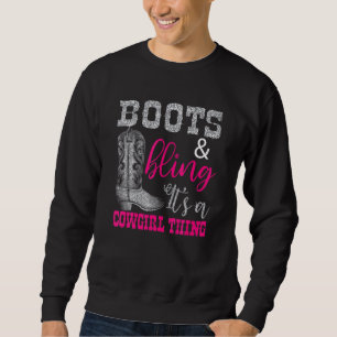 Sweatshirt Bottes de fille Bling Femmes mignonne Amour Pays V