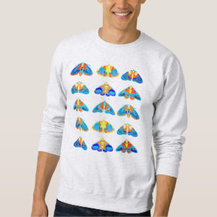 Sweatshirt Bouches en bleu foncé, orange et turquoise