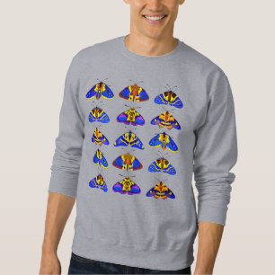 Sweatshirt Bouches en bleu, jaune doré et Brown