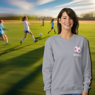Sweatshirt Boule de football blanc rose moderne - ajouter le