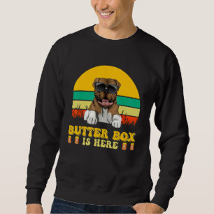 Sweatshirt Bouledogue américain Dog Butter Box est ici Fête d