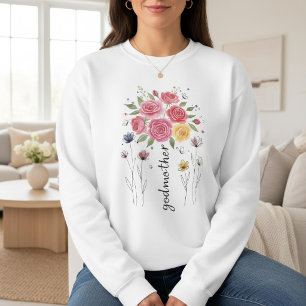 Sweatshirt Bouquet de Fleur Bohème pour Marraine Cadeau de Fê