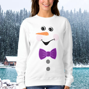 Sweatshirt Bouton de bison noir de bonbon de bonhomme de neig