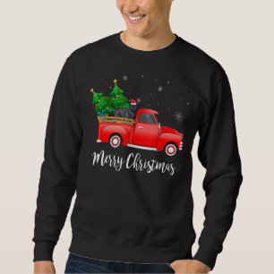 Sweatshirt Bouvier Du Flandres Dog Riding Red Truck Christma
