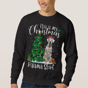 Sweatshirt Boxer blanc lumières de Noël Drôle Pyjama Chien Am