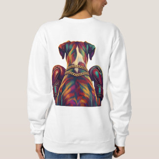 Sweatshirt Boxeur en Pop Art avec impression avant et arrière
