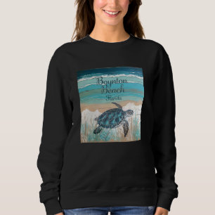 Sweatshirt Boynton Beach Floride Mer Tortue Lover Côte Blu